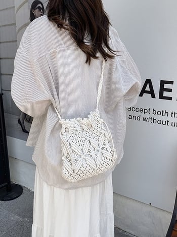 Ženska ljetna pletena torba za plažu, 2026 nova, mala casual crossbody torba preko ramena