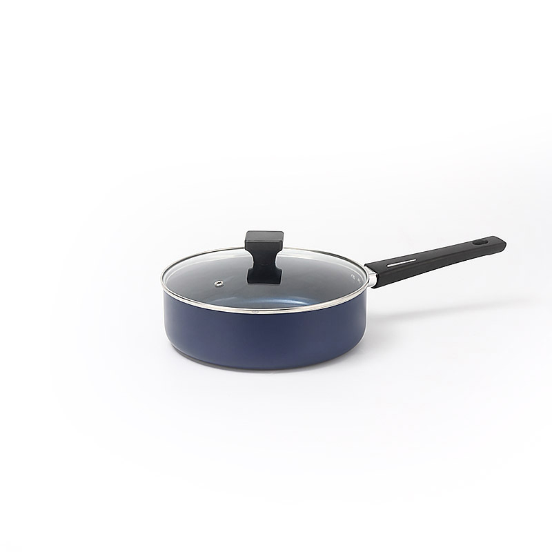 Set de 4 vase din aluminiu, oală de supă cu strat ceramic la fund și tigaie antiaderentă