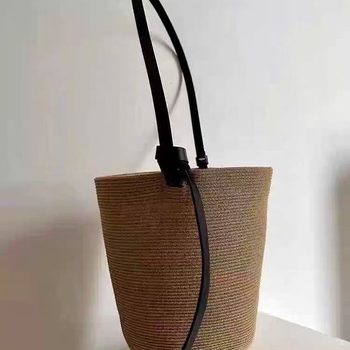 Torba od slame u obliku košare, ljetni dizajn, prilagodljiva crossbody/na rame/ručna, ženska plažna torba, vintage stil, model 24