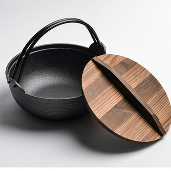 Oală groasă din fontă pentru tocană și supă, stil japonez, fără strat, utilizare casnică, capac de sticlă, 3,1–4 L