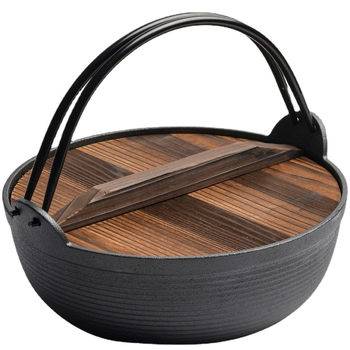 Oală groasă din fontă pentru tocană și supă, stil japonez, fără strat, utilizare casnică, capac de sticlă, 3,1–4 L
