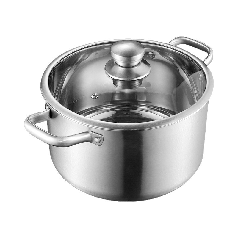 Oală de lapte din oțel inoxidabil 304, cu fund dublu, cu mâner unic și două urechi, compatibilă cu inducție, 3,1–4 L