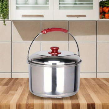 Oală din oțel inoxidabil pentru camping, cu mâner de ridicare, oală de gătit portabilă pentru exterior, capacitate 3,1–4 L