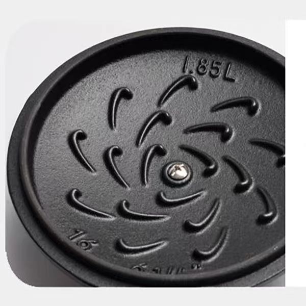 Oală de fontă pentru gătit la foc mic, multifuncțională, fără acoperire, oală mică pentru orez, terci și supă, cu două mâneri