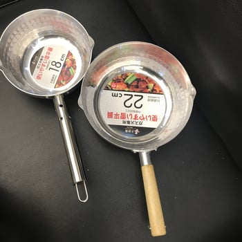 Oală Yukihira din aluminiu pentru supă și lapte, cu mâner din lemn sau din oțel, fund plat