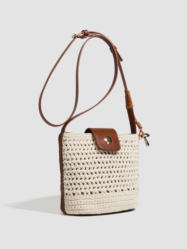 Nanfeng Chion Coast bucket torba za žene, ljeto 2025, pletena crossbody mala torba