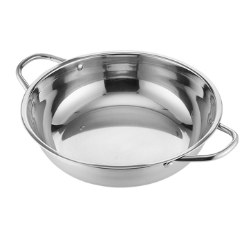Oală din oțel inoxidabil pentru plite cu inducție, fund gros, oală Shabu cu două mânere pentru supă limpede, pentru uz casnic și comercial