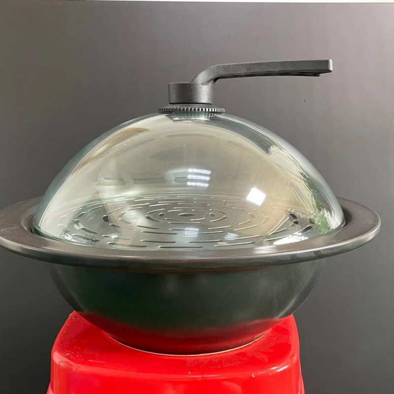 Capac transparent din sticlă pentru oală, cu vizualizare panoramică, sticlă temperată, capac pentru oală cu aburi, design arcuit înalt