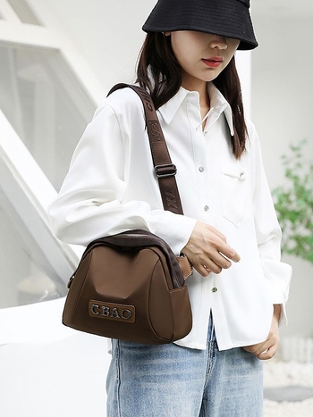 Najlon torbica za žene s retro dizajnom slova, crossbody preko ramena, školjkastog oblika, velika kapaciteta