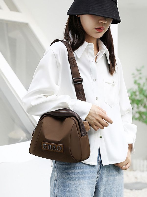 Najlon torbica za žene s retro dizajnom slova, crossbody preko ramena, školjkastog oblika, velika kapaciteta