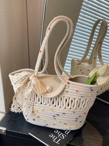 Ženska tkana torba velikog kapaciteta — ljetna torba preko ramena Tote, nišna moda