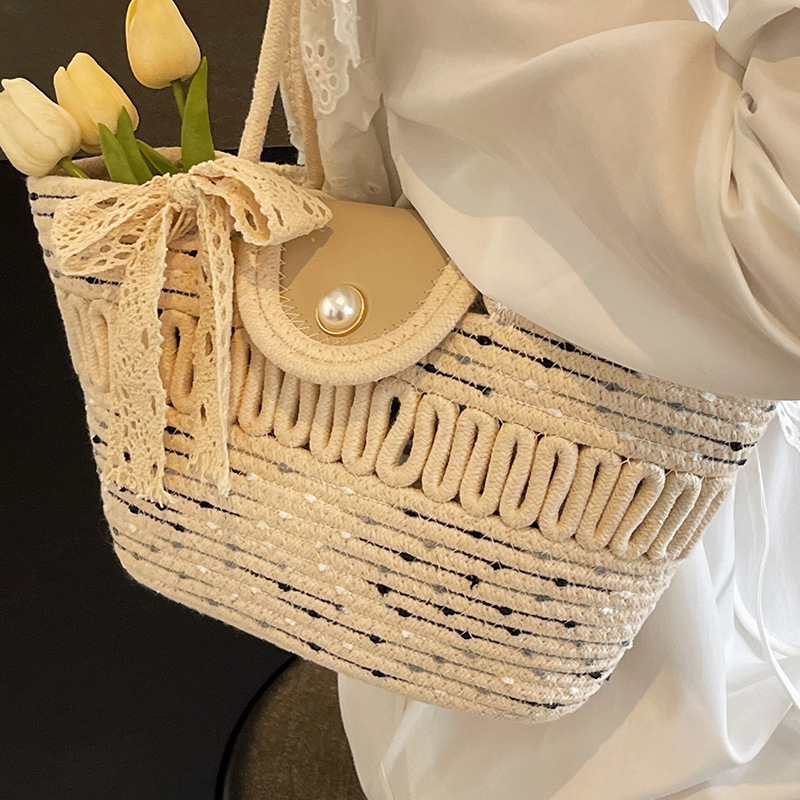Ženska tkana torba velikog kapaciteta — ljetna torba preko ramena Tote, nišna moda