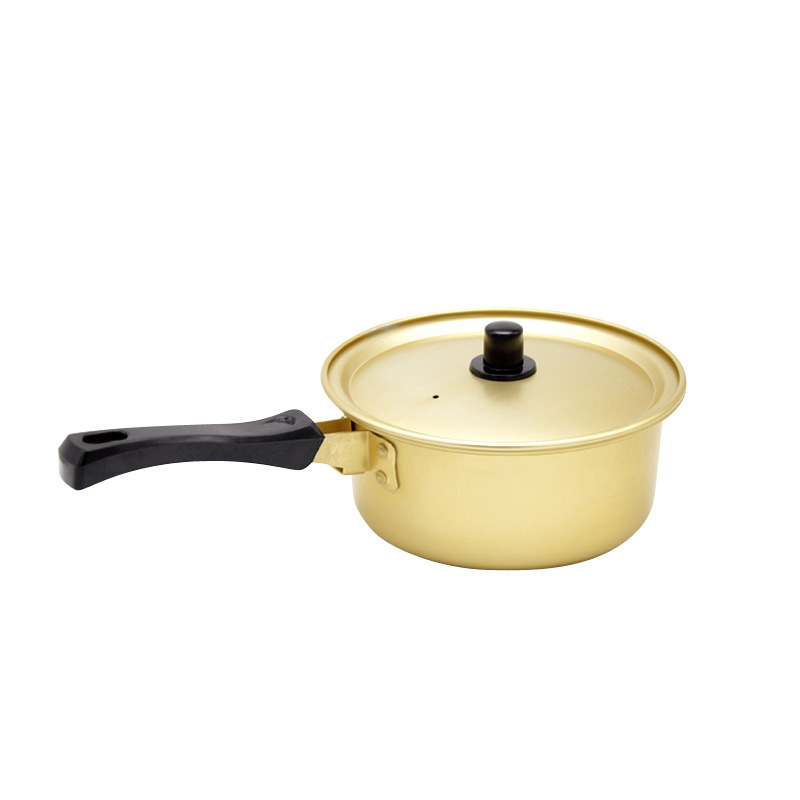 Oală de supă din aluminiu, stil coreean, cu mâner pentru tăiței și hot pot, capacitate 2,1–3 L