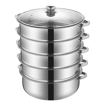 Set din oțel inoxidabil cu cinci straturi de abur, bază unică — set de vase de bucătărie