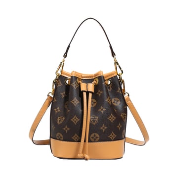 Kožna bucket torba s panelom slova, crossbody za žene, 2025 retro stil