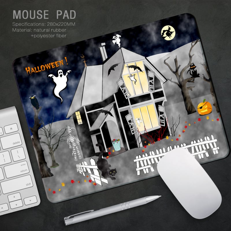 Halloween pad ποντικιού, διπλής όψεως επιφάνεια γραφείου σε στυλ ελαιογραφίας, 260×210 mm