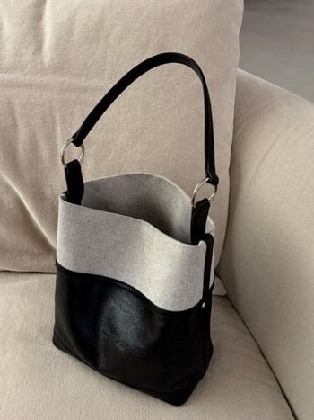 Izuzetna ženska torbica s blokom boja, novi model 2026, lagana luks bucket bag, svestrana za ramenu i crossbody