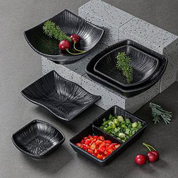 Set de veselă din melamină, stil nordic, formă neregulată, farfurii monocrome, farfurie pentru sos/dip, aspect porțelan imitatie, pentru utilizare comercială