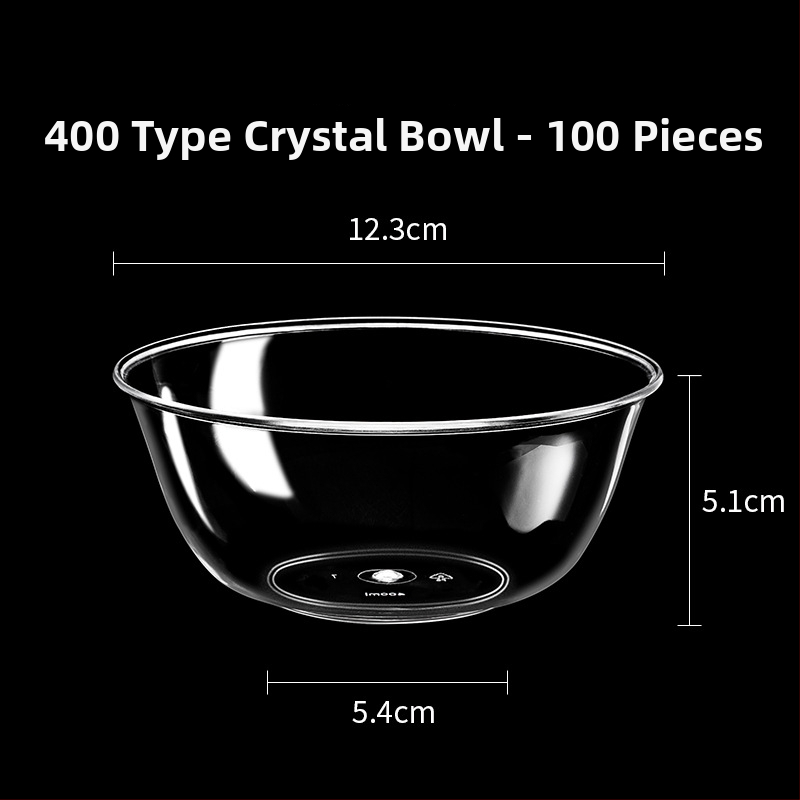 Bol de unică folosință din plastic transparent, rezistent, 300 ml, rotund, 112×50×48 mm