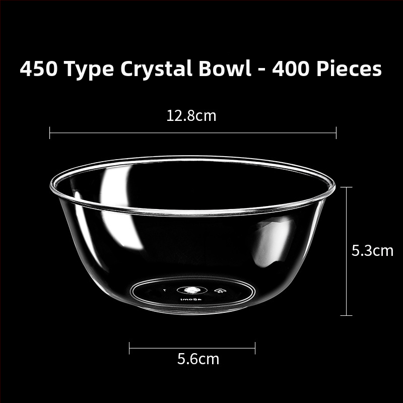 Bol de unică folosință din plastic transparent, rezistent, 300 ml, rotund, 112×50×48 mm