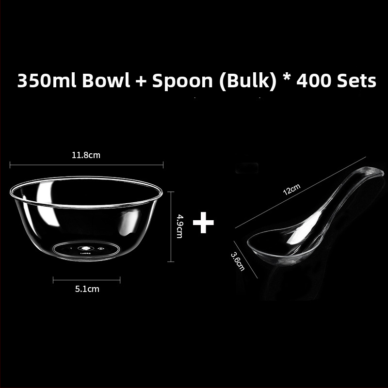 Bol de unică folosință din plastic transparent, rezistent, 300 ml, rotund, 112×50×48 mm