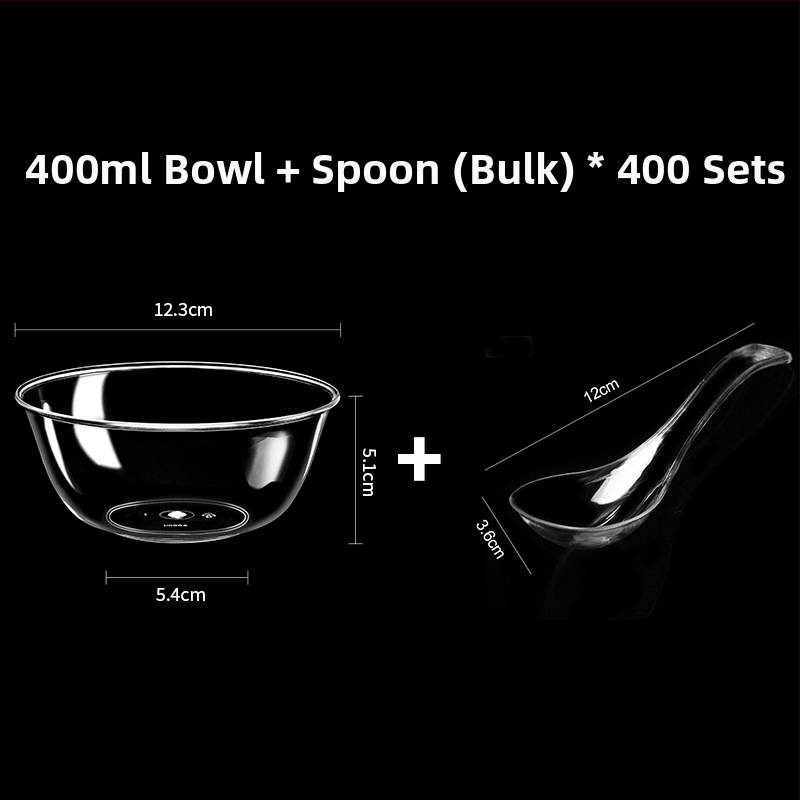 Bol de unică folosință din plastic transparent, rezistent, 300 ml, rotund, 112×50×48 mm