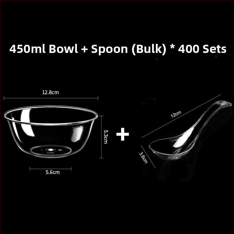 Bol de unică folosință din plastic transparent, rezistent, 300 ml, rotund, 112×50×48 mm