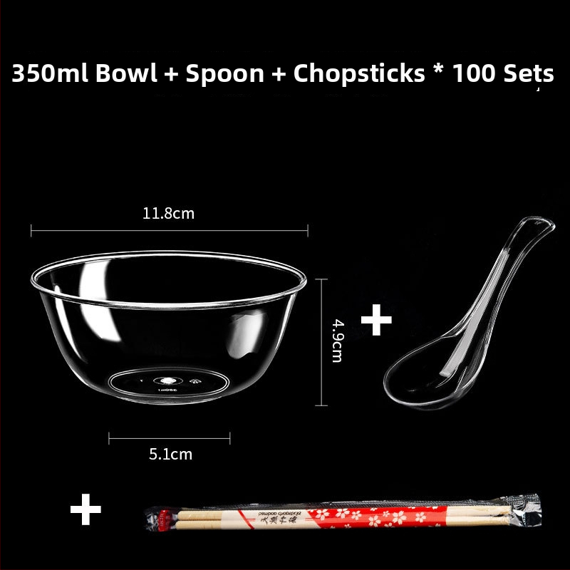 Bol de unică folosință din plastic transparent, rezistent, 300 ml, rotund, 112×50×48 mm