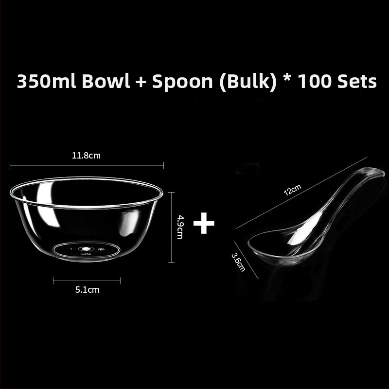 Bol de unică folosință din plastic transparent, rezistent, 300 ml, rotund, 112×50×48 mm