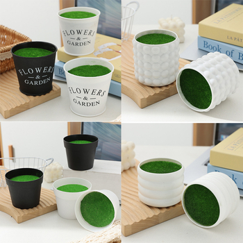 Ghiveci din plastic în stil Nordic, cu substrat din spumă florală pentru flori artificiale și suculente, mini vază de birou