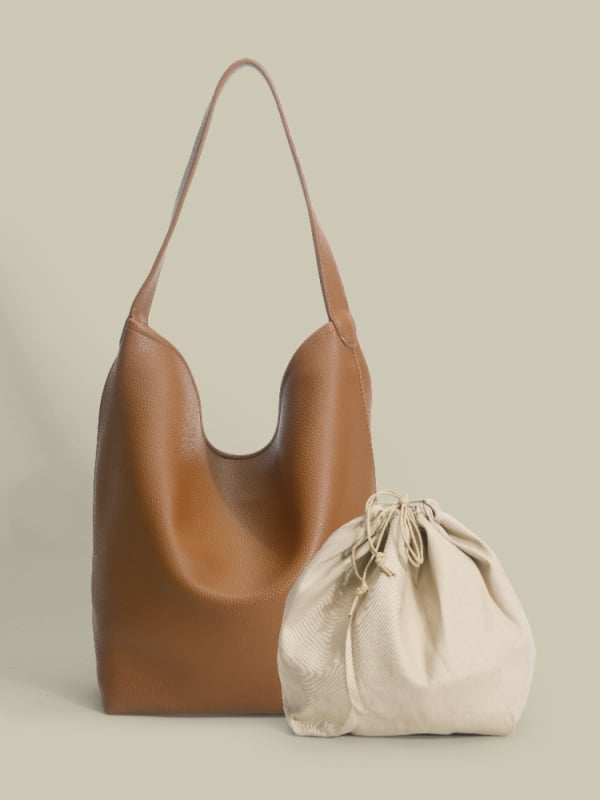 Korejskog stila casual bucket torba od PU s velikim kapacitetom, jednobojna, gradski stil