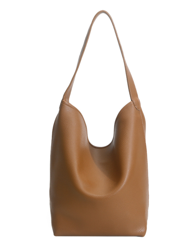 Korejskog stila casual bucket torba od PU s velikim kapacitetom, jednobojna, gradski stil
