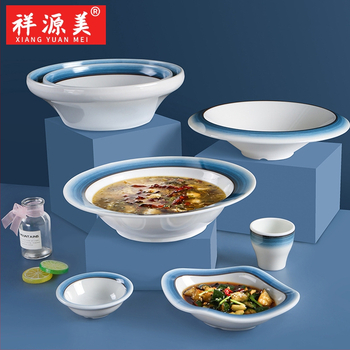 Vas de masă din melamină imitând porțelanul — bol mare pentru tăiței, bol creativ Malatang, rezistent la căderi, destinat restaurantelor cu noodles