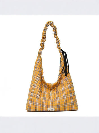 Ženska torbica za ramena u korejskom stilu s kariranim platnom, svestrana crossbody torba s velikim kapacitetom za svakodnevnu upotrebu