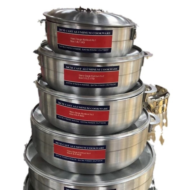Set de 6 oale din aluminiu, finisaj satinat, dimensiuni 20/24/26/30/34/36 cm