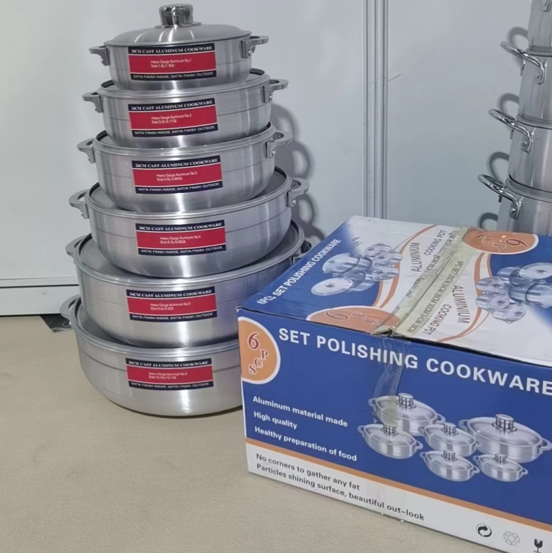 Set de 6 oale din aluminiu, finisaj satinat, dimensiuni 20/24/26/30/34/36 cm
