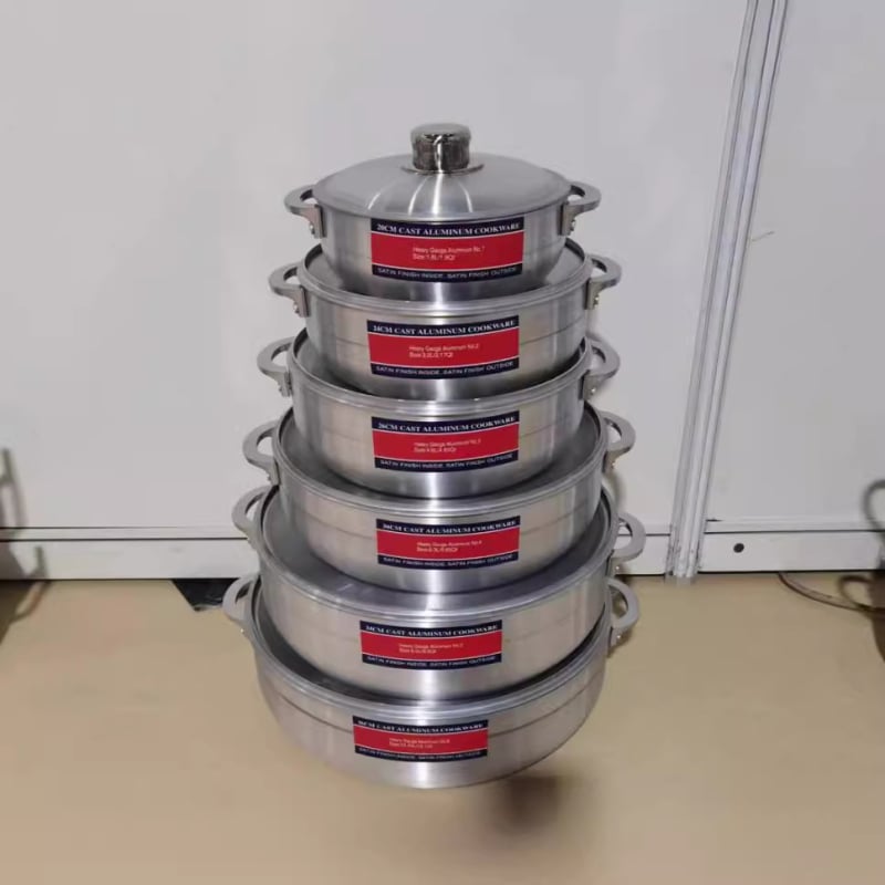 Set de 6 oale din aluminiu, finisaj satinat, dimensiuni 20/24/26/30/34/36 cm