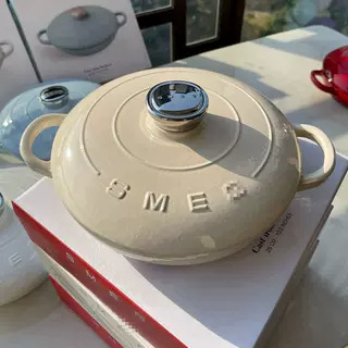 SM Smee EG Oală emailată pentru fructe de mare, vas din fontă pentru supe, 26 cm, 2.2 L
