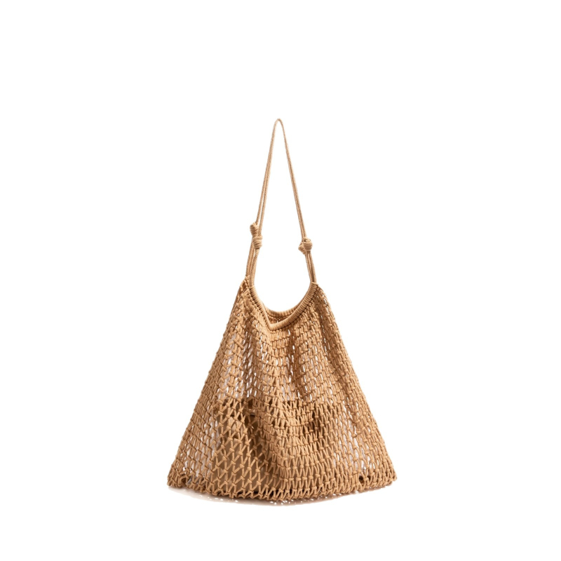 Pletene torba od pamukovog užeta, velika kapaciteta, ženska plažna torba, za nošenje preko ramena i crossbody stil