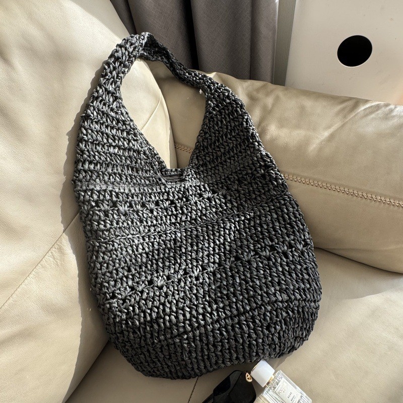 Proljetna 2024 papirno-pletena torba za rame, casual stil, plažna tote