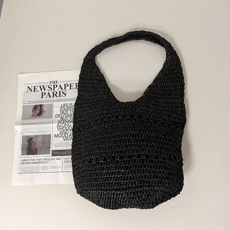 Proljetna 2024 papirno-pletena torba za rame, casual stil, plažna tote