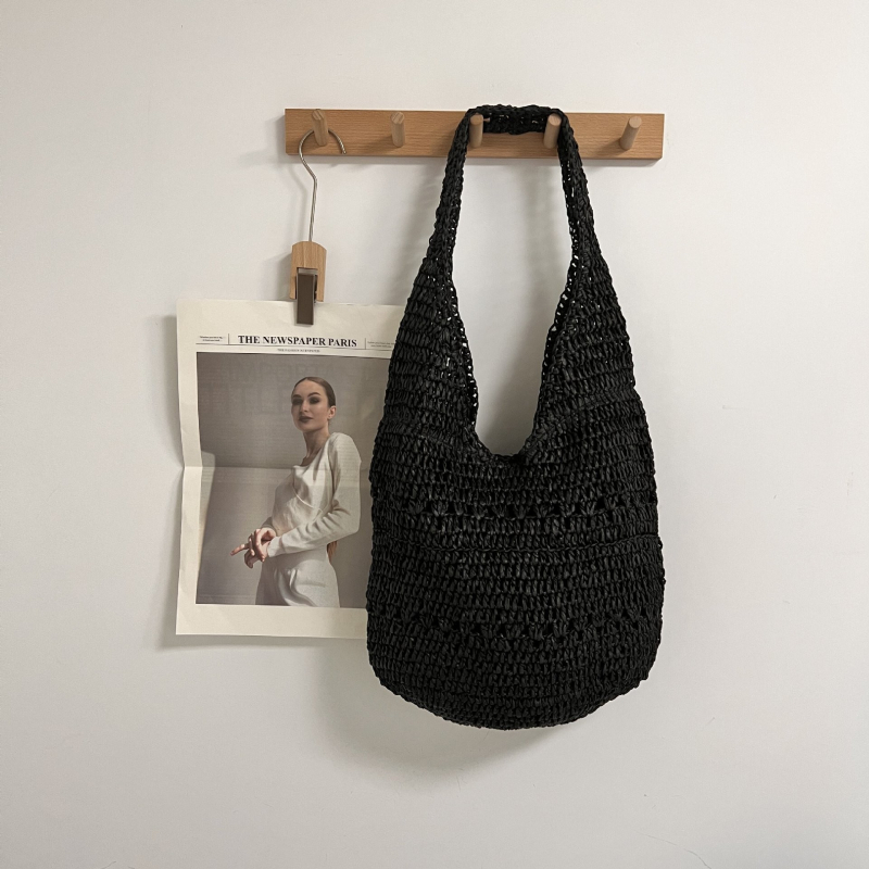 Proljetna 2024 papirno-pletena torba za rame, casual stil, plažna tote
