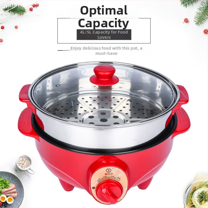 Oală electrică integrată de 32 cm, capacitate 2–3 L, control mecanic – oală electrică multifuncțională pentru uz casnic
