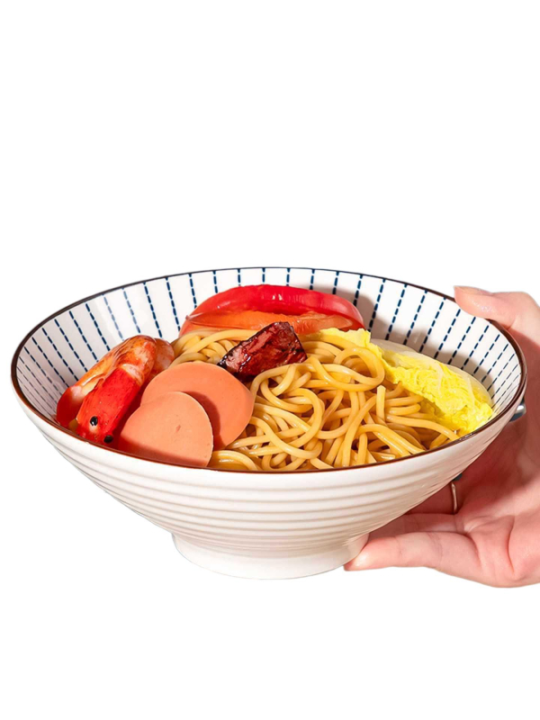 Bol ceramic în stil japonez, mare, pentru noodles, uz casnic și în cămine, diametru 20 cm