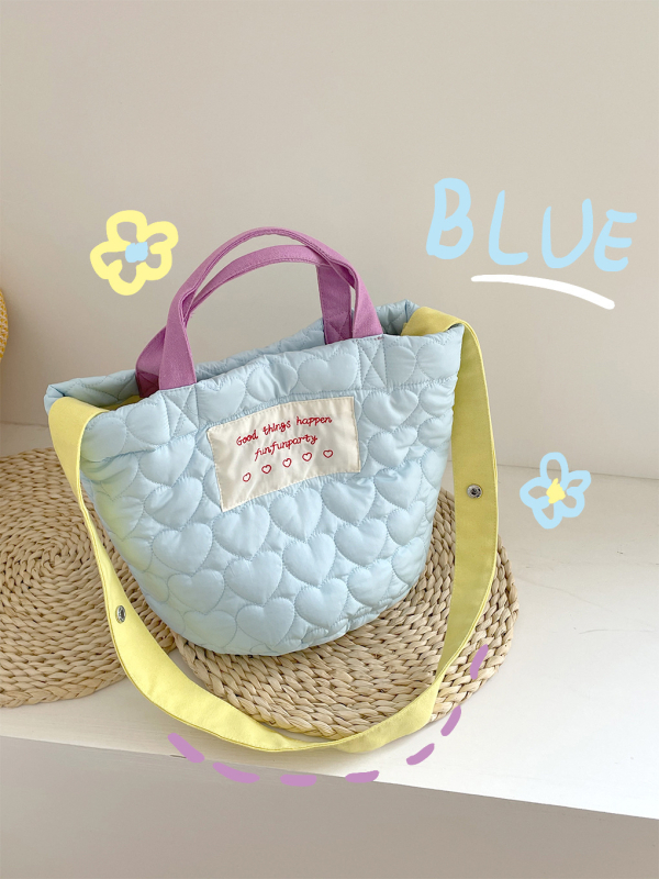 Purpurna quiltirana crossbody torba bucket stila, velika, mek pamuk, podstava od platna, cilindrični oblik, magnetsko zatvaranje