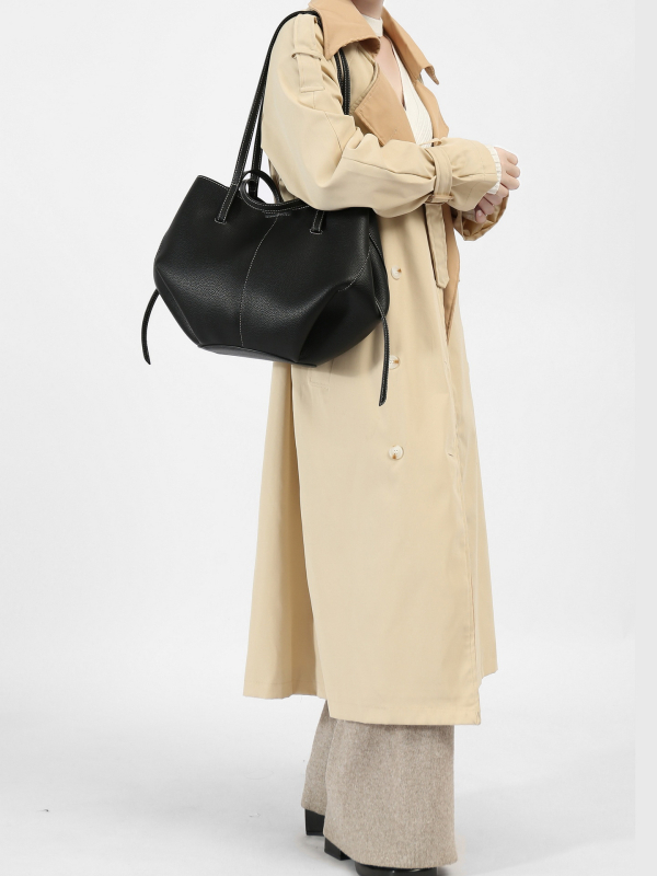 Torba s uzorkom lychee, oblik krila, velika kapaciteta bucket bag, svakodnevna moderna torba