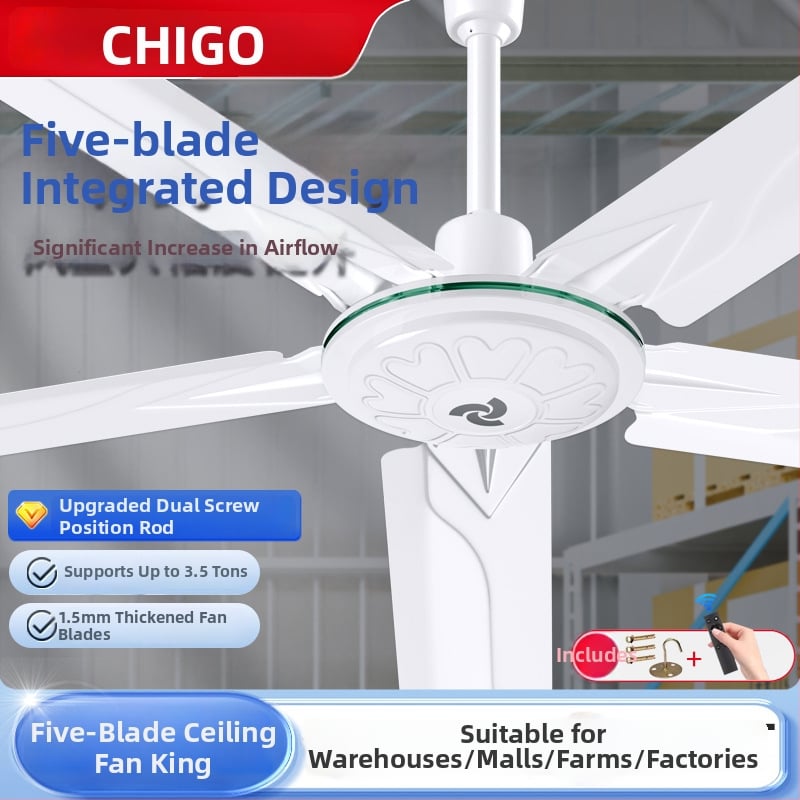 Chigo stropný ventilátor FC-30, vysoký výkon, 70W, 220V, diaľkové ovládanie, 3/5 lopatiek, pre domáce a priemyselné použitie, 50Hz