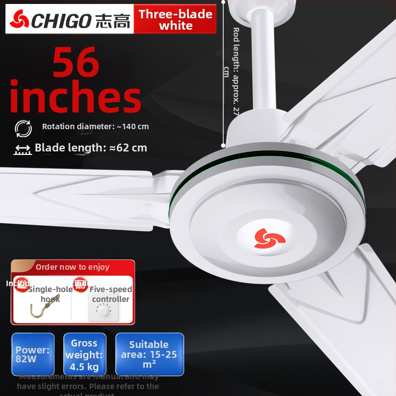 Chigo stropný ventilátor FC-30, vysoký výkon, 70W, 220V, diaľkové ovládanie, 3/5 lopatiek, pre domáce a priemyselné použitie, 50Hz