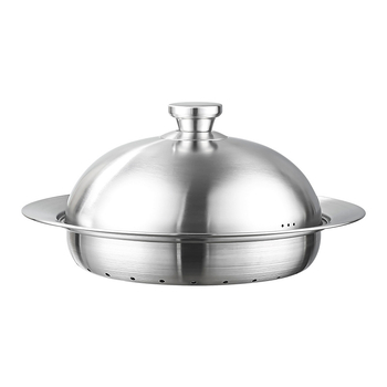 Stil coreean, tavă de abur din oțel inoxidabil 304, în formă de OZN, pentru alimente, aburitor multifuncțional pentru uz casnic, coș de abur cu filtru de apă, fără magnetism