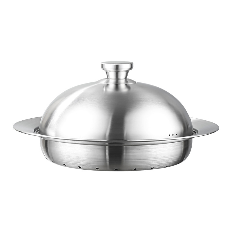 Stil coreean, tavă de abur din oțel inoxidabil 304, în formă de OZN, pentru alimente, aburitor multifuncțional pentru uz casnic, coș de abur cu filtru de apă, fără magnetism